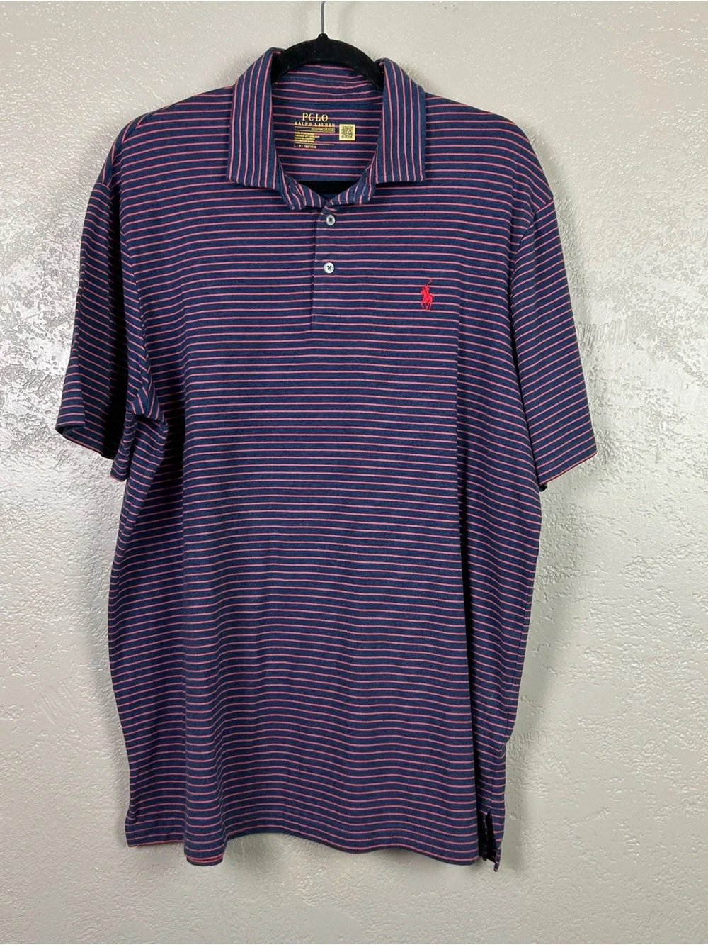 Polo by Ralph Lauren Navy and Pink Striped Short-Sleeve Polo